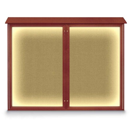 United Visual Products Triple Door Enclosed Indoor Letterboard UV1128-GOLD-BARBLU